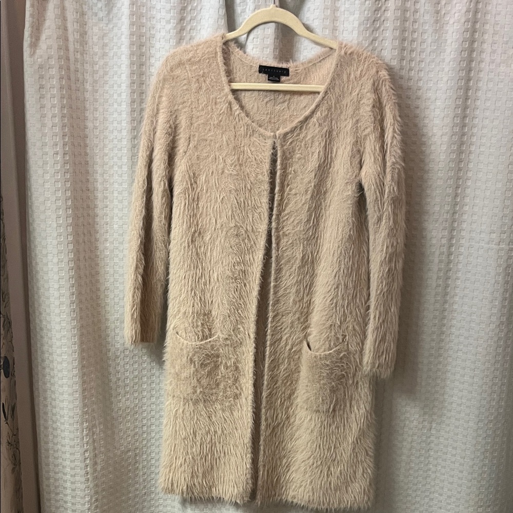 Cozy Beige Fuzzy Cardigan